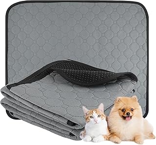 2 Stück Welpenunterlagen Waschbar, 60 × 50cm Hundedecke Wasserdicht Antirutsch, Super Saugfähig PIPI Matten für Hunde, Wiederverwendbare Hundetrainingspads, Hundematte für Boden Sofa Auto Reisen