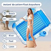 Vista 7 de Inflatable Pool Lounger Float for Adults - JIANYHW X-Large Beach Sun Tan Tub Pool Lounge Raft Sunbathing Pool Floaties with 2 Food/Drink Holder