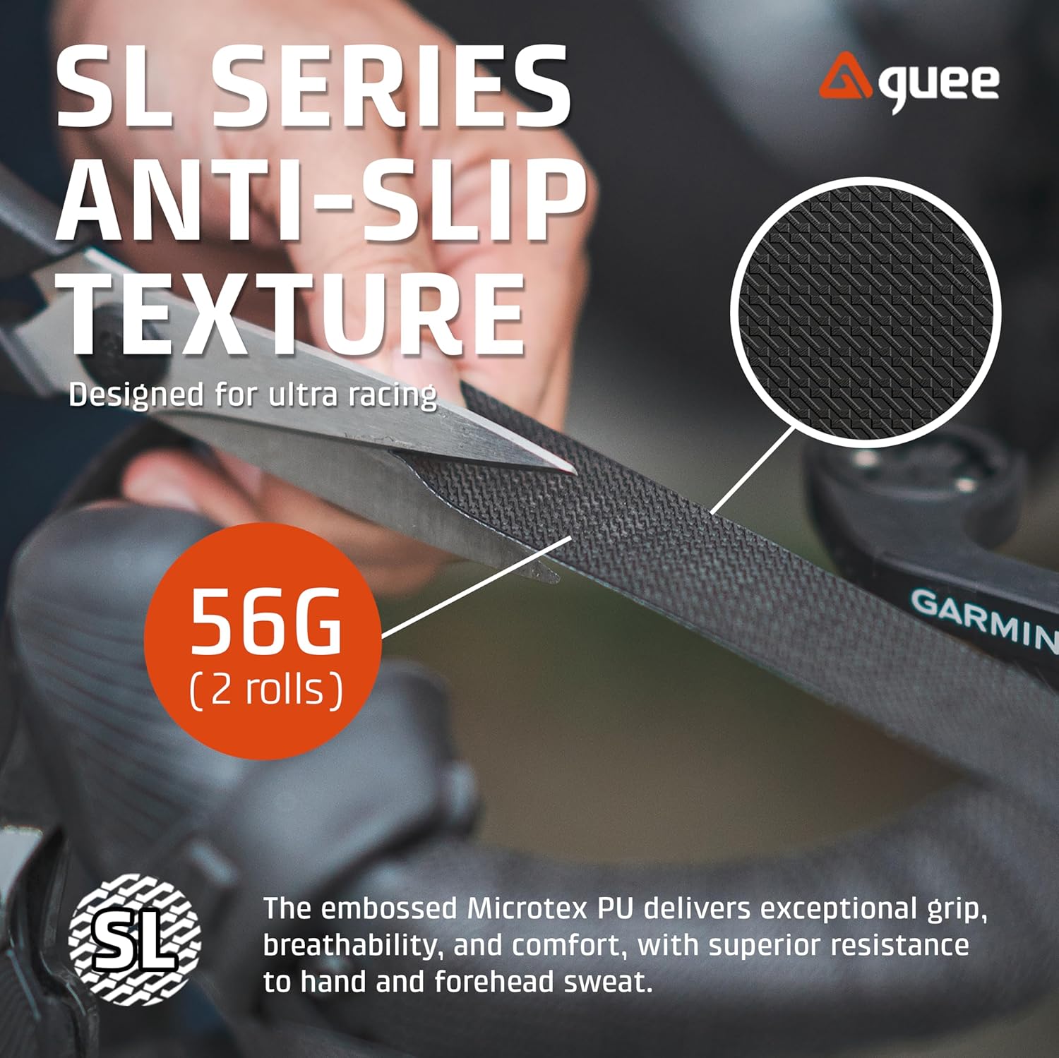GUEE SL One Road Bike Handlebar Tape Premium PU Leather Microtex Structure with Shock-Absorbing Foam & Ultra-Light Design, Anti-Slip Bar Tape for Superior Grip, Comfort, and Control (2 Rolls)