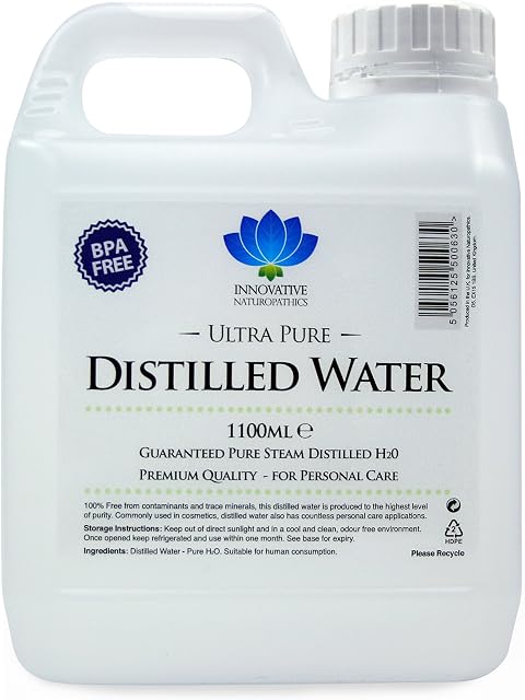Distilled Water - 100% Pure Steam Distilled H2O - 1100ml (1)