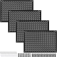 Daanxw 4-Pack Heavy Duty Steel Pegboard Panels 16x10.5" Black - Universal 1/8" & 1/4" Hooks for Garage Tool Storage