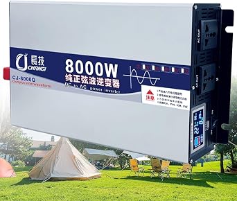 Pure Sine Wave Power Inverter 3500W/5000W/5500W/6000W/8000W Peak Solar Vehicle High Power Voltage Converter 12V/24V/48V/60V/72V to 110V/230V AC Car Converter 2 x AC Outlets,for Home,Rv8000W,72Vto110V