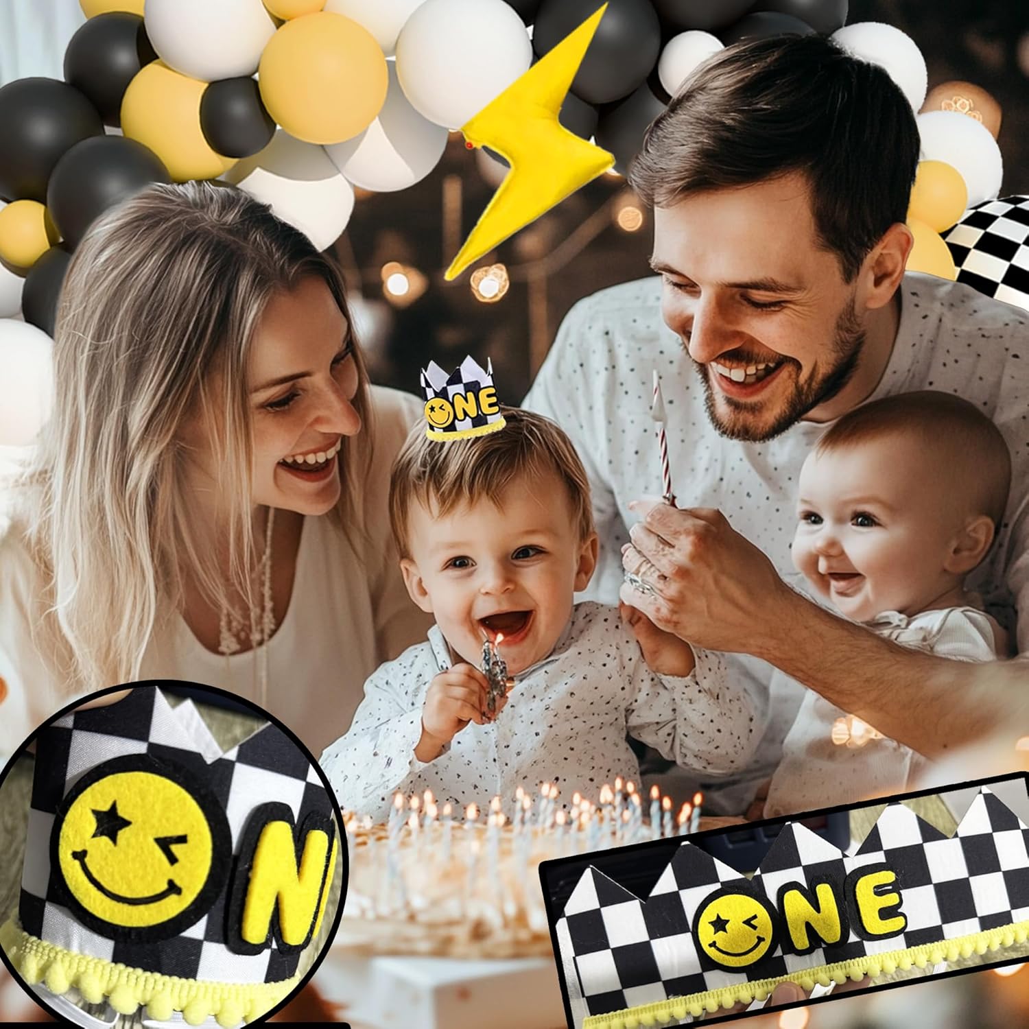 One Happy Dude Birthday Decorations,One Cool Dude 1st Party Decorations,One Happy Dude 1st Birthday Party Supplies,Dude First Backdrop Balloon Arch Garland Banner for 1st Boy