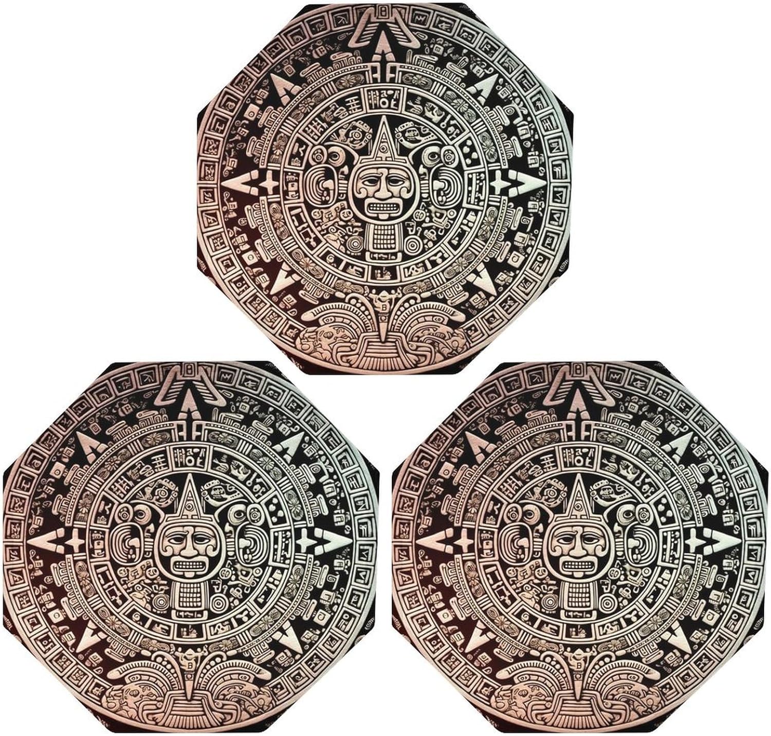 Ctagon Metal Sign for Home, Modern Display Plate for Kitchen, Mayan Calendar End Of The World Plates Accent Hanging Wall Decorations 3PCS for Living Room, Bedroom, Hallway, Hotel