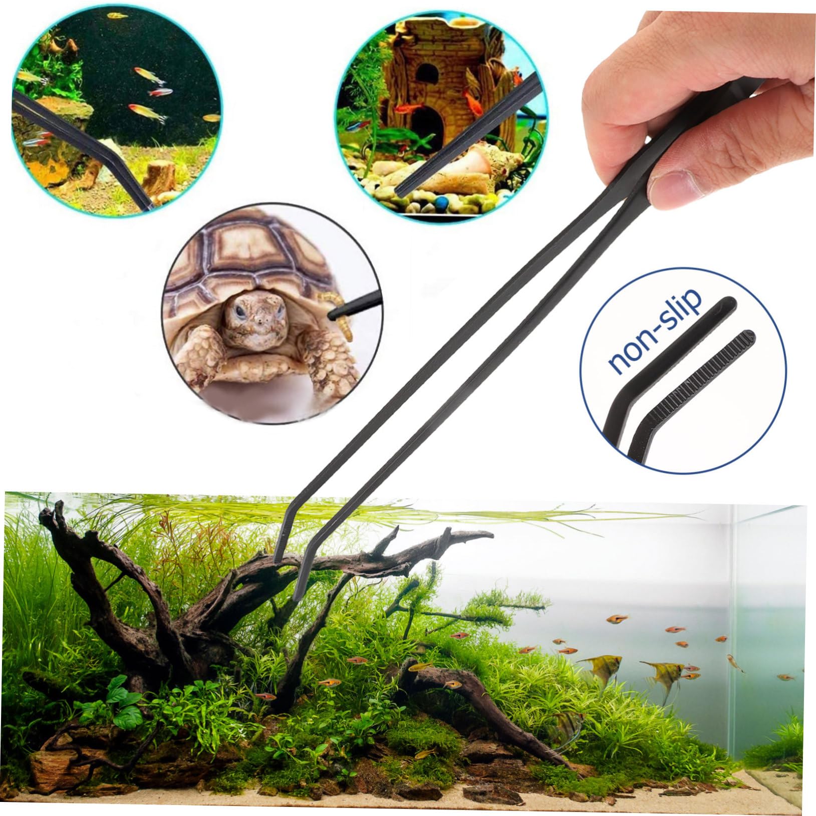Happyyami 2sätze Aquarium Reinigungs Und Futterset Teiliges Edelstahl-Werkzeug Für Präzise Fischfütterung Und Effektive Aquarienpflege