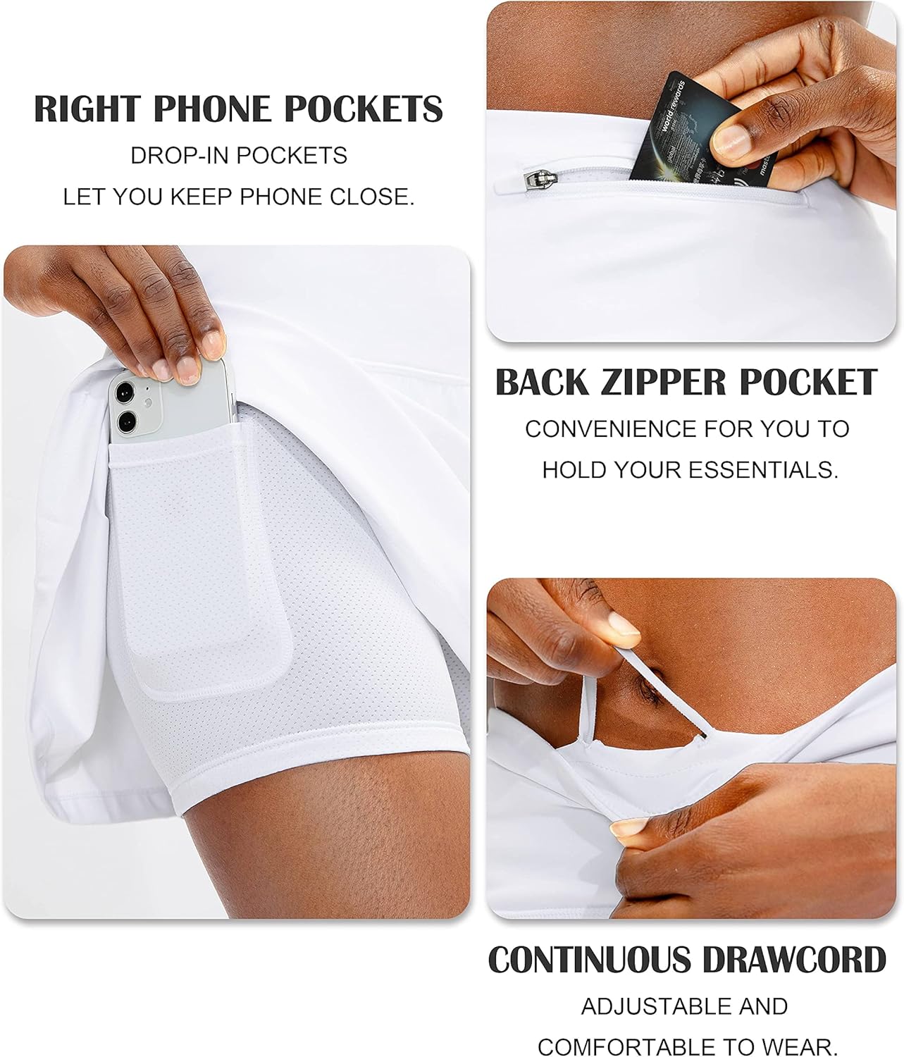 Soothfeel Pleated Tennis Skirt for Women with Pockets Women's High Waisted Athletic Golf Skorts Skirts for Workout Running