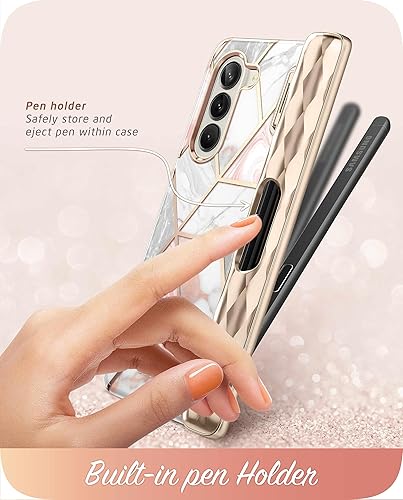 Miniatura 5 de i-Blason Cosmo - Funda para Samsung Galaxy Z Fold 5 con soporte para bolígrafo, protector de pantalla integrado, protección de bisagra, 3 fundas de