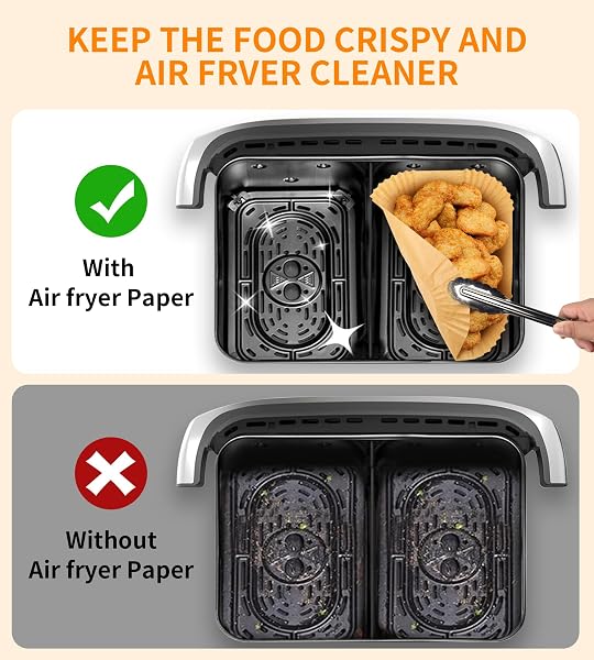 Papier Cuisson Air Fryer 100 pcs, Papier Sulfurisé Air Fryer Accessoires pour Double Stack XL SL400EU, AF400EU, AF300EU, 22x14cm Rectangulair Paper Liners Friteuse Sans Huile Accessoires - 4