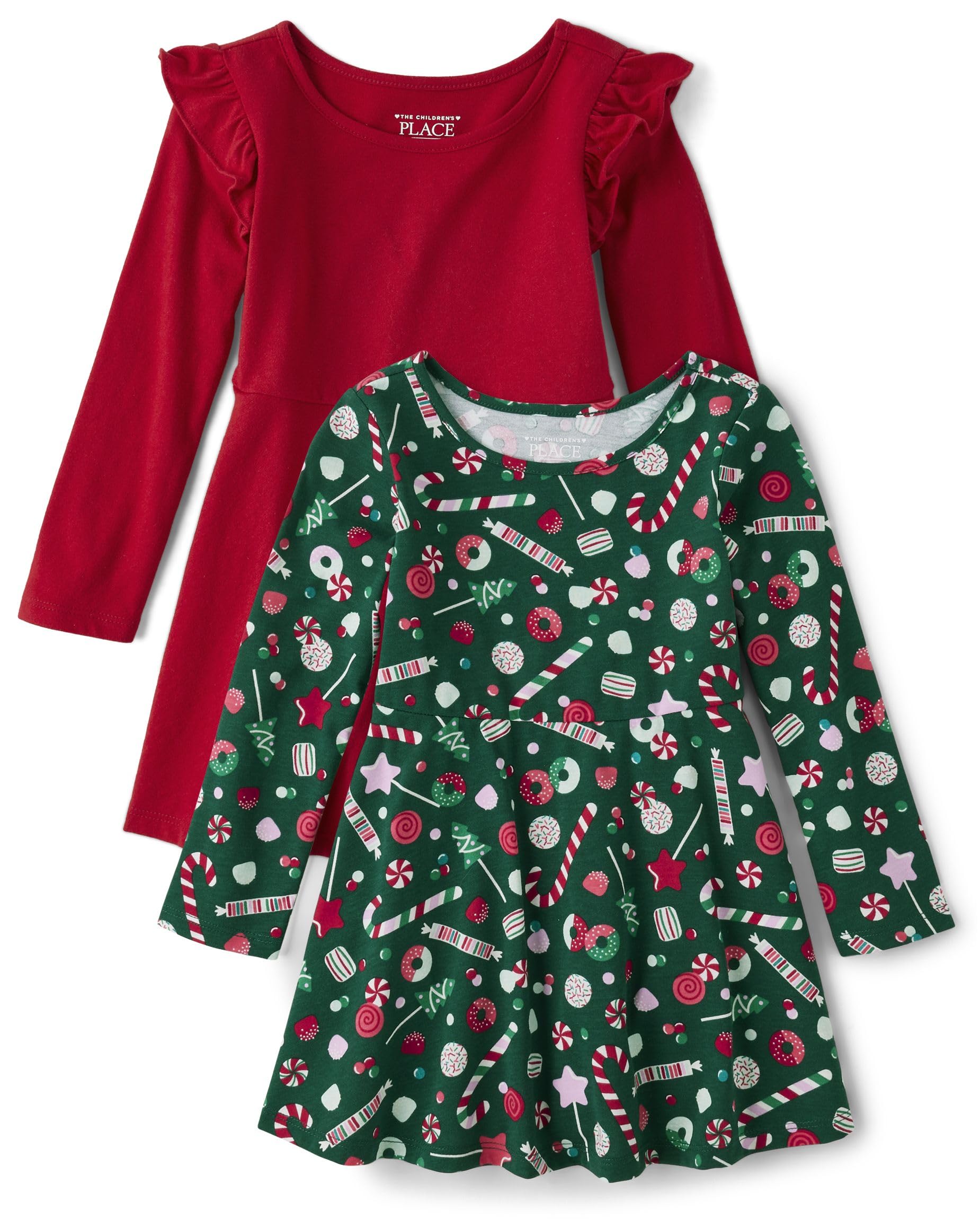 The Children's Place Baby Toddler Girls Long Sleeve Fashion Skater Dresses