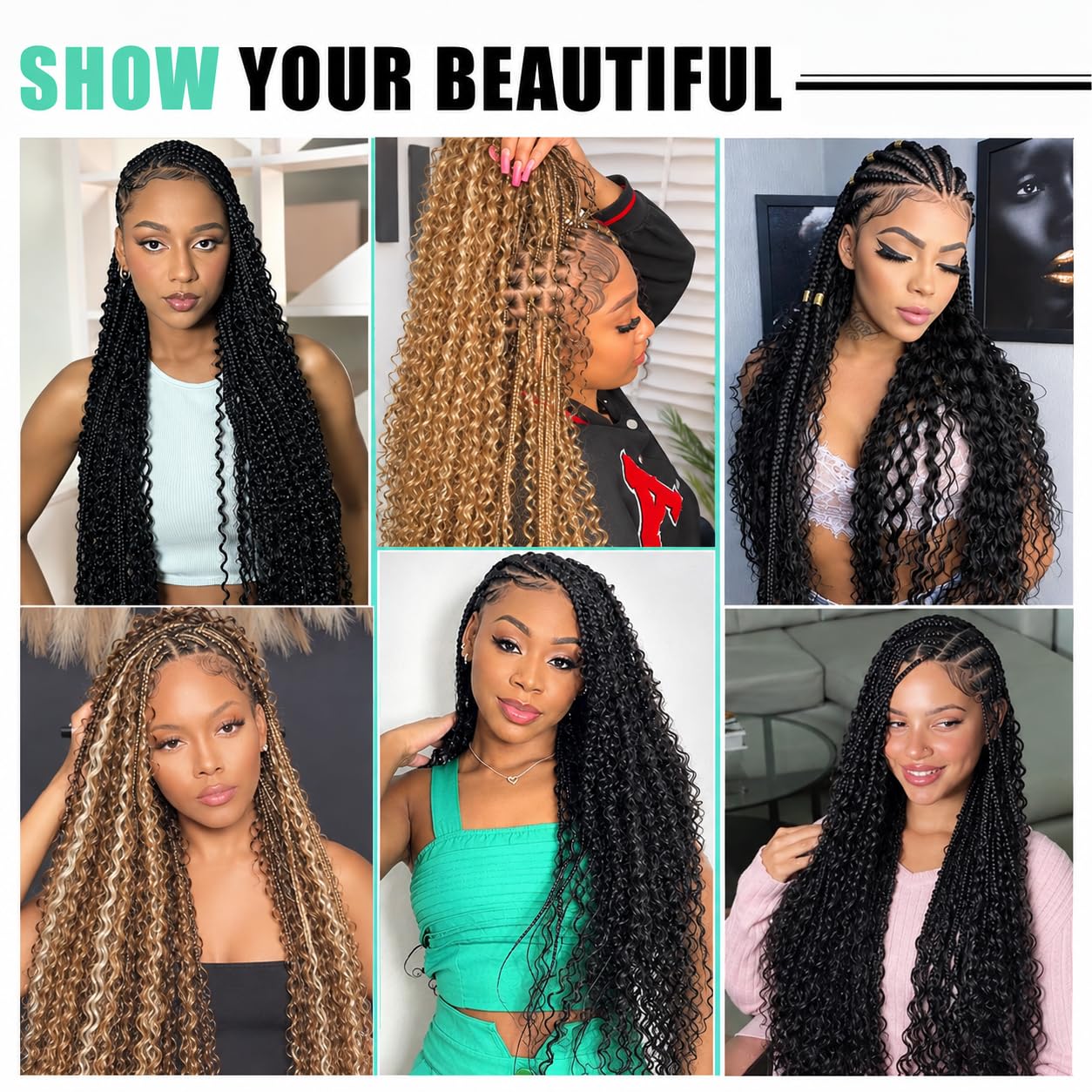 100% Virgin Human Hair Braiding Hair for Boho Braids, Bulk No-Weft