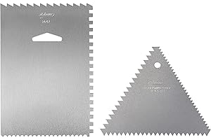 Ateco 1446 - Cake Combs for Buttercream - 3-Sided & 4-Sided Decorating Comb Set