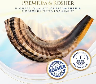 Shofer Horn Instrument - RAM Shofer Angels Instrument - Half Polished/Natural 14-16, Single