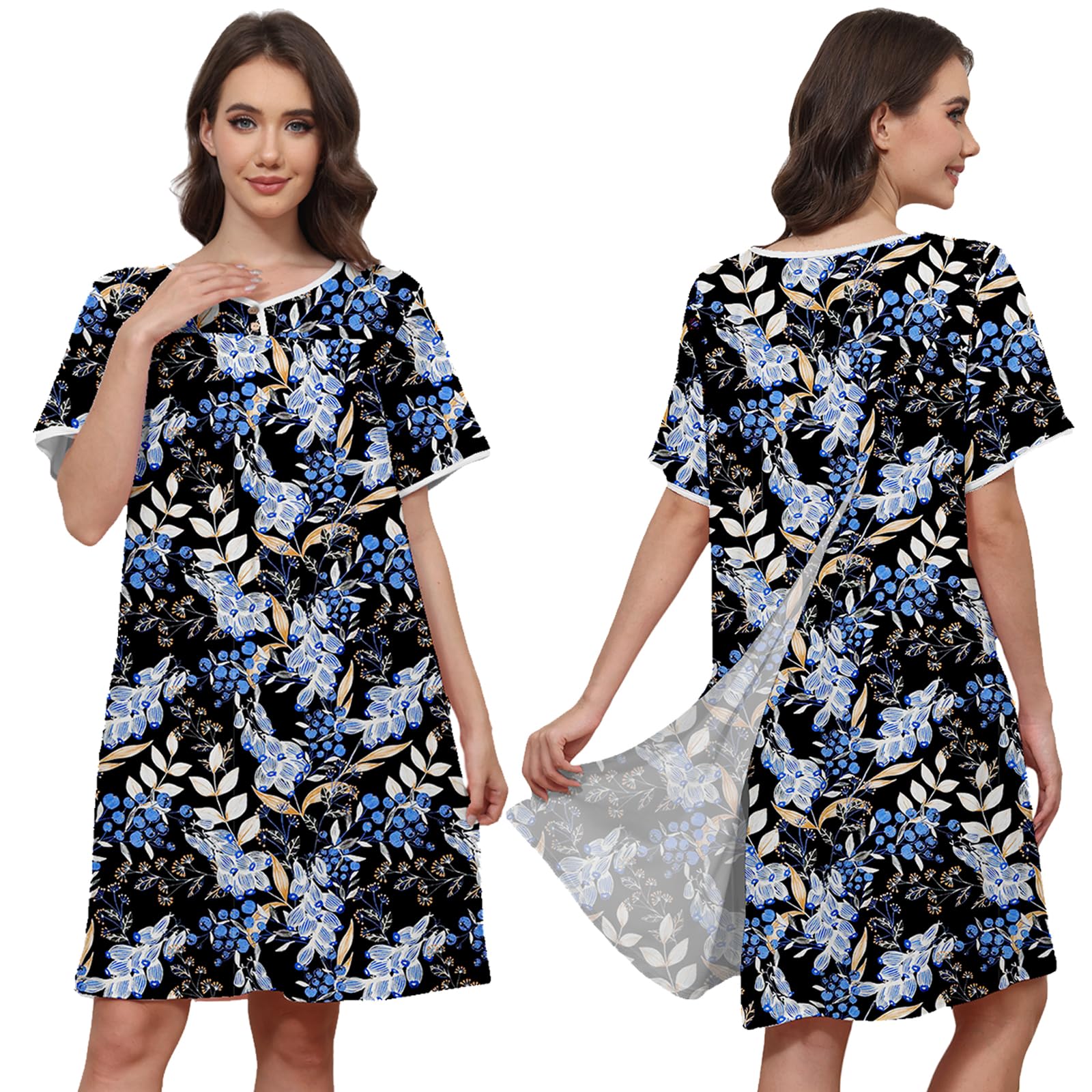 Hospital Gowns for Women Open Back Snap Post Shoulder Surgery Gown