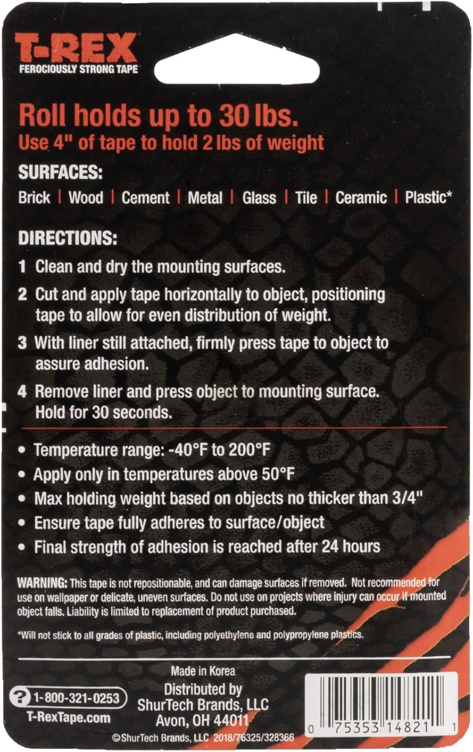 T-Rex Waterproof Mounting Tape, Clear (285338) : Office Products