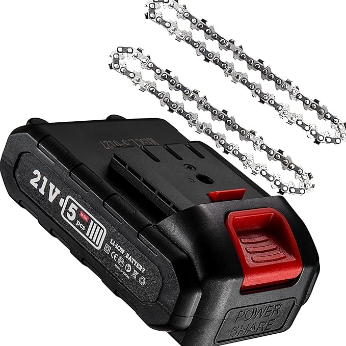 4 Inch Mini Chainsaw Battery and 2 Replacement Chains, 20V