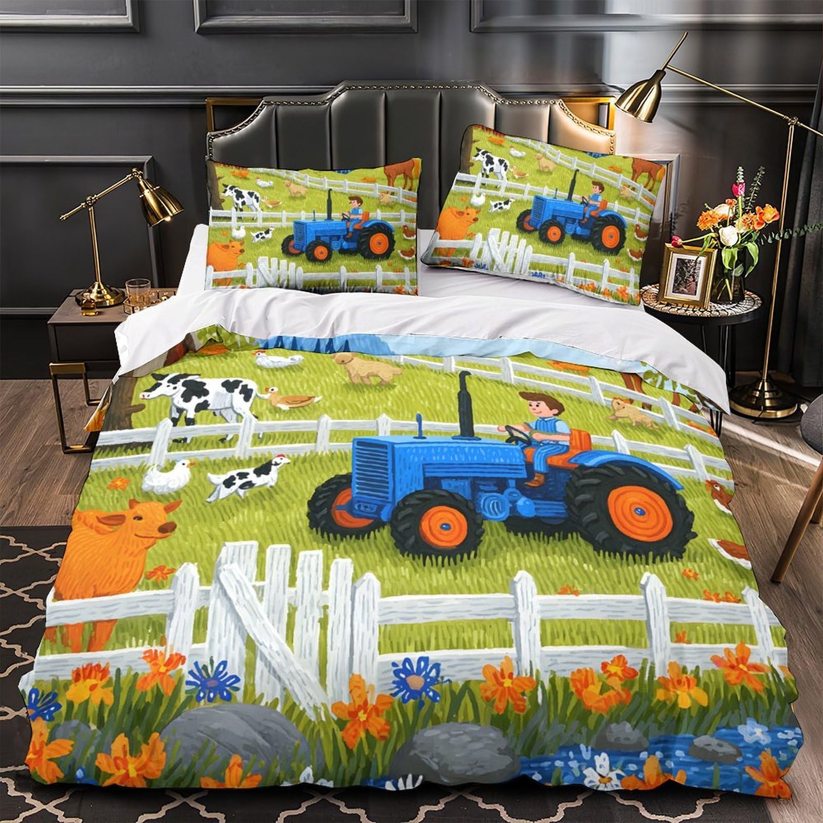 Kinder Bettwäsche Traktor Design Mikrofaser Set Geschenk