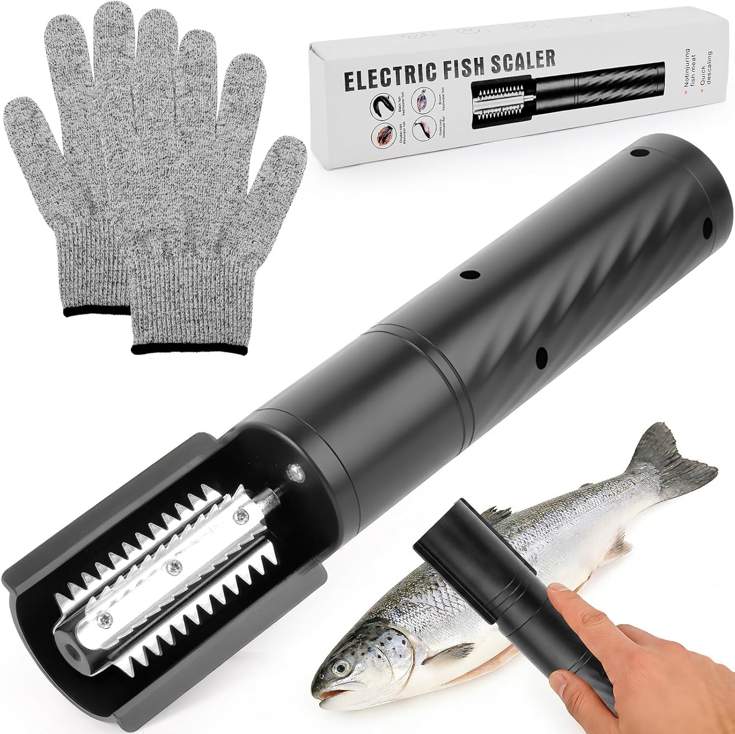 Electric Fish Scaler, Powerful Cordless Fish Scaler Remover Tool, Fish Cleaning Kit With Rechargeable Battery