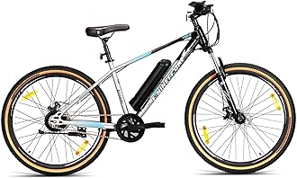 NINETY ONE Wolverine X | Electric Cycle | 7.8Ah Battery | 27.5T | 91 Tuf Shox Front Suspension | 250 Watt IP65 BLDC Motor | 85% pre-Assembled | 2 Years Battery Warranty | Black Silver