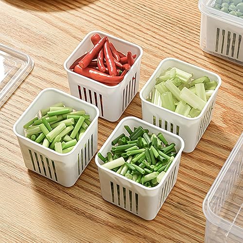 Miniatura 2 de Recipientes de almacenamiento de alimentos con tapas herméticas, recipiente para refrigerador con 6 cajas pequeñas desmontables, contenedor portátil