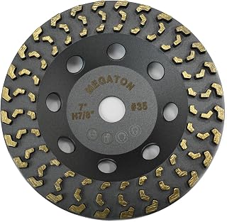 Megatron 7" Diamond Cup Grinding Removing Disc Wheel for Any Concrete, Paint, Epoxy, Glue and Mastic with CDB New Technology (Megatron 7")
