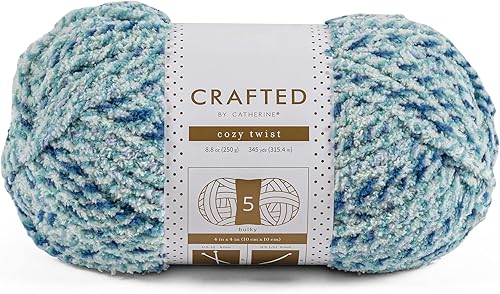 Miniatura 7 de Crafted By Catherine Cozy Twist Yarn - Paquete de 2 (345 yardas cada madeja), beige multicolor, calibre 5 voluminoso