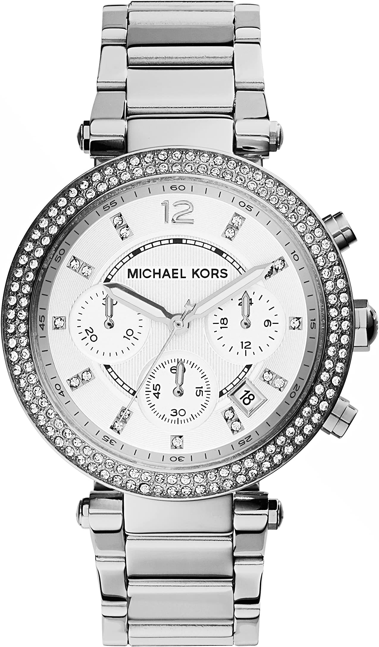 Parker Stainless Steel Watch With Glitz Accents