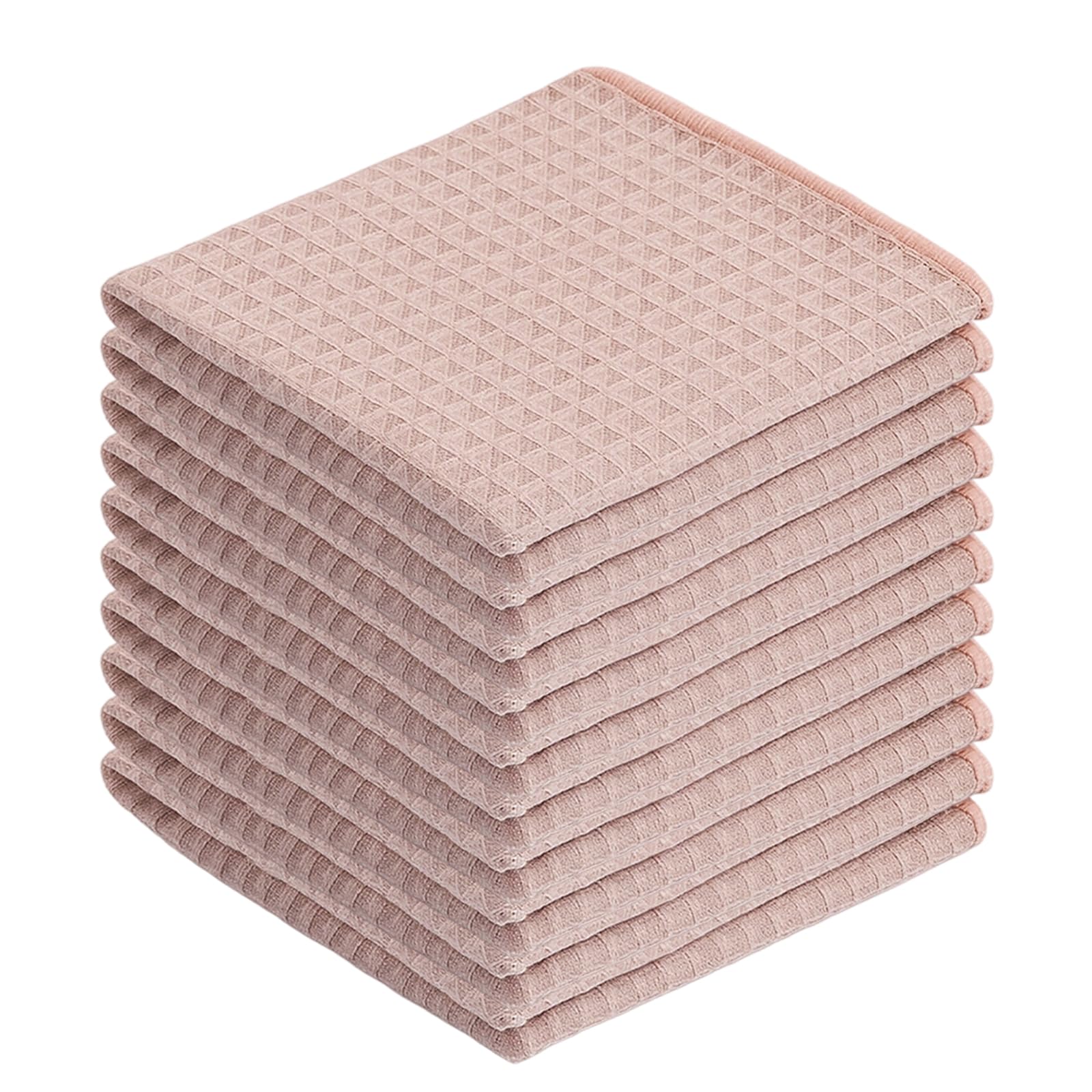 Cleaning Cloths, 2025 New Microfibre Cloth Dish Cloths for Washing Up, for Home, Kitchen, Surface, Mirrors, Bathrooms, Motorbike, Car (10, Light pink)