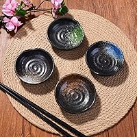 Vista 2 de Plato de cerámica japonés de 3.15 pulgadas, platillo para condimentos para el hogar, platillo de salsa de soja, pequeño plato de soja Vnegar, juego