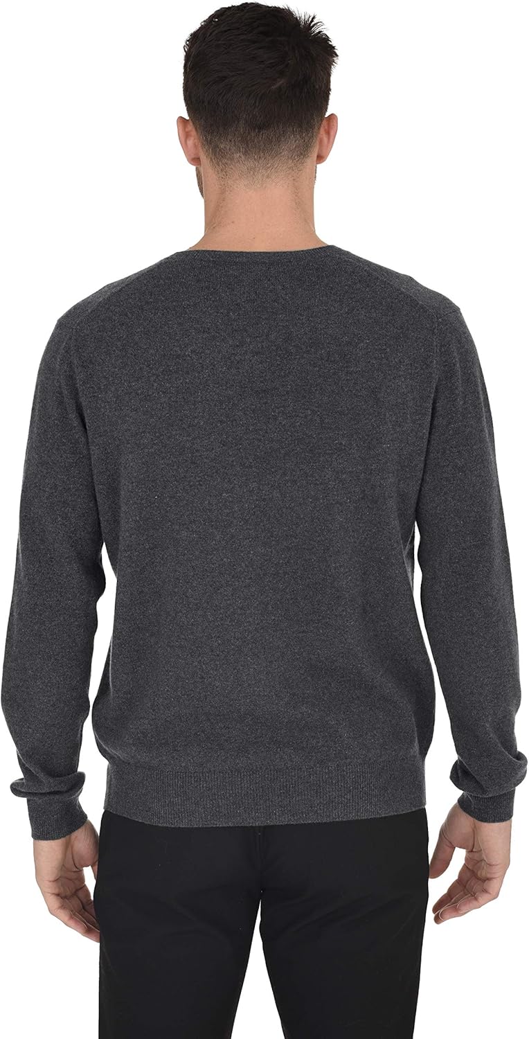 Cashmeren Men's Essential Knit V-Neck Sweater 100% Merino Wool Long Sleeve Classic Pullover - Image 3