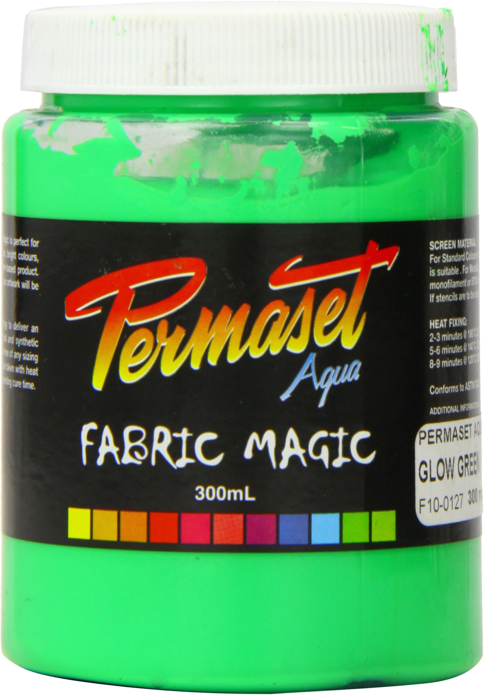 Permaset Aqua Standard 300ml Green - Screen Printing Ink for Fabric - Ideal Screen Printing Kit for Home Office, Starter Kit, Fabric Paint, Screen Printer and Other Fabric Ink