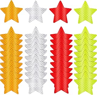 40Pcs Star Shape Reflective Stickers, Warning Safety Reflector Stickers for Kids, Waterproof Safety Helmet