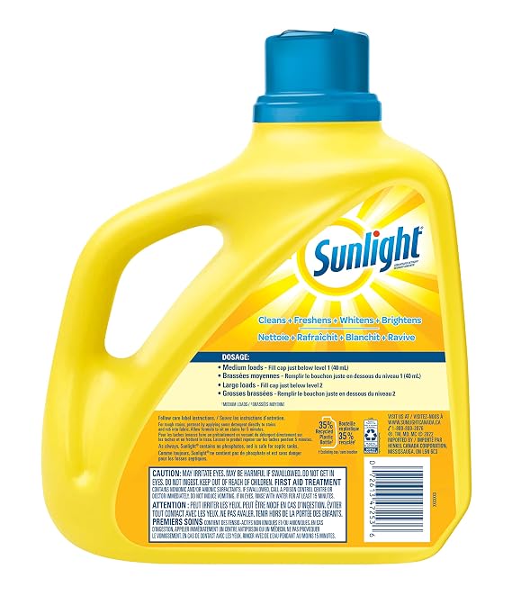 Sunlight Liquid Laundry Detergent Morning Lemon Fresh (100 loads, 4.0L)