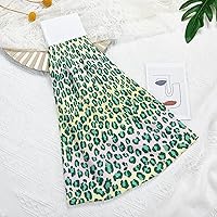Vista 7 de Toalla de mano absorbente con estampado de leopardo verde para el hogar, toalla decorativa con gancho para baño, toalla de microfibra suave