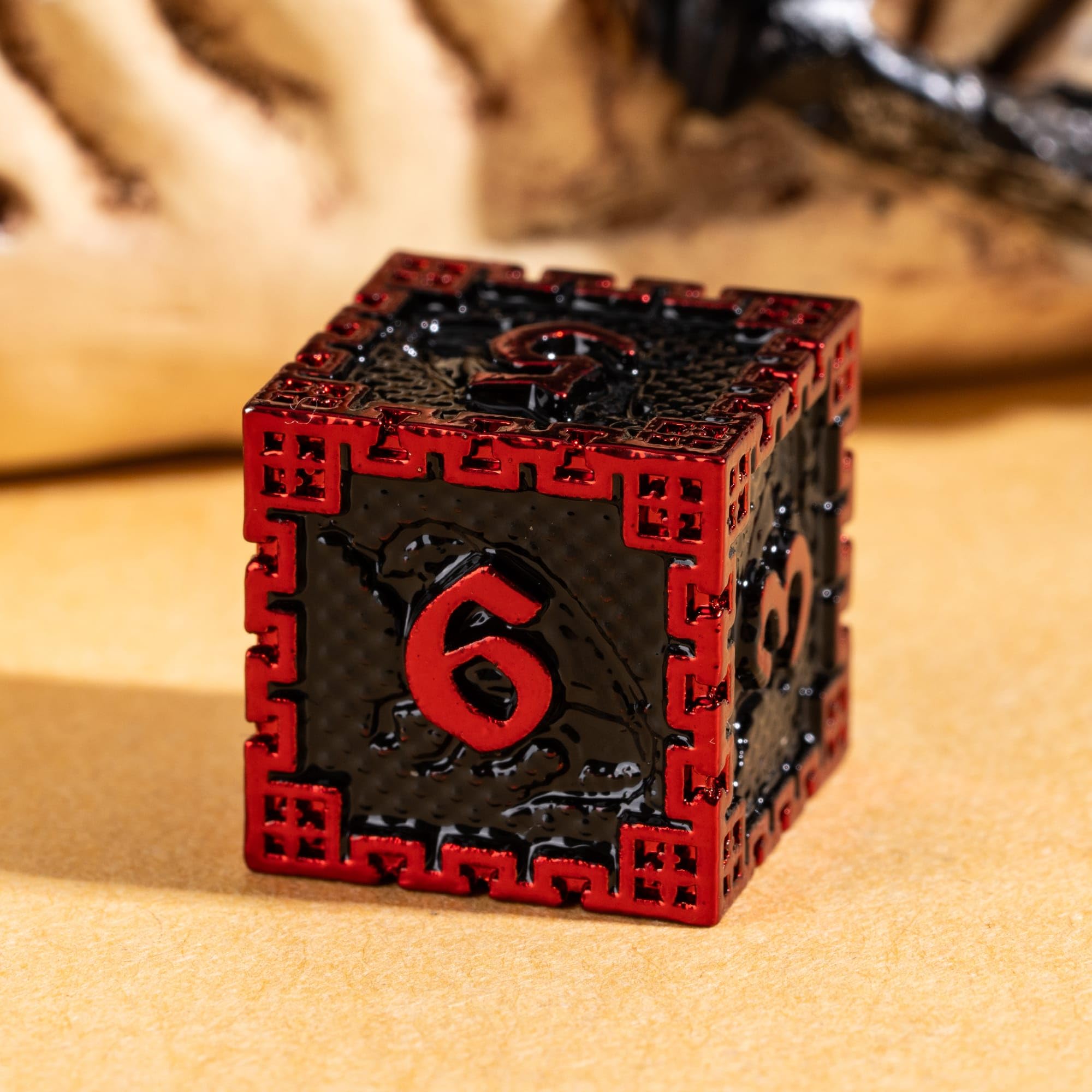 Cusdie Metal DND Dice Set, 7 Pcs Metal Dice, Dragon Scale Polyhedral D&D Dice Set, for Dungeons and Dragons Role Playing Game - Image 2