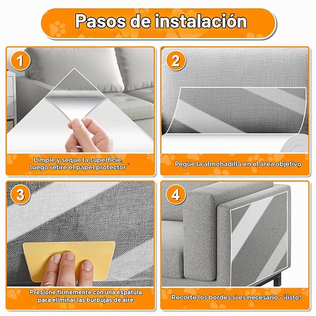 Foto 5 de 7 de Protectores de sofá de plástico para Mascotas 5 m x 40 cm, Protector de Muebles, Protector para Sofá de Gato