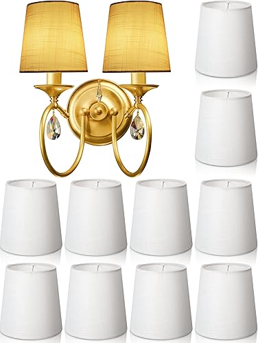 Miniatura 8 de Juego de 10 pantallas pequeñas para lámpara de araña, 4 x 5 x 5 pulgadas, pantalla de tela de barril para lámpara de mesa, lámpara de pared (negro)