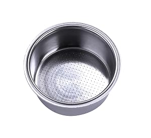 51mm Filter Basket Stainless Steel Portafilter Basket Espresso Handle Basket Compatible with Breville Delonghi Espresso Maker Double Cup