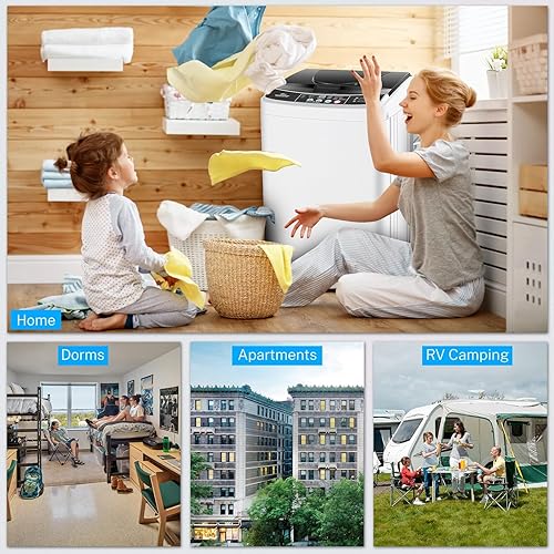 Miniatura 6 de Nictemaw Lavadora portátil, lavadora portátil de 2.1 pies cúbicos, capacidad de 15.6 libras, lavadora completamente automática con 10 programas, 8