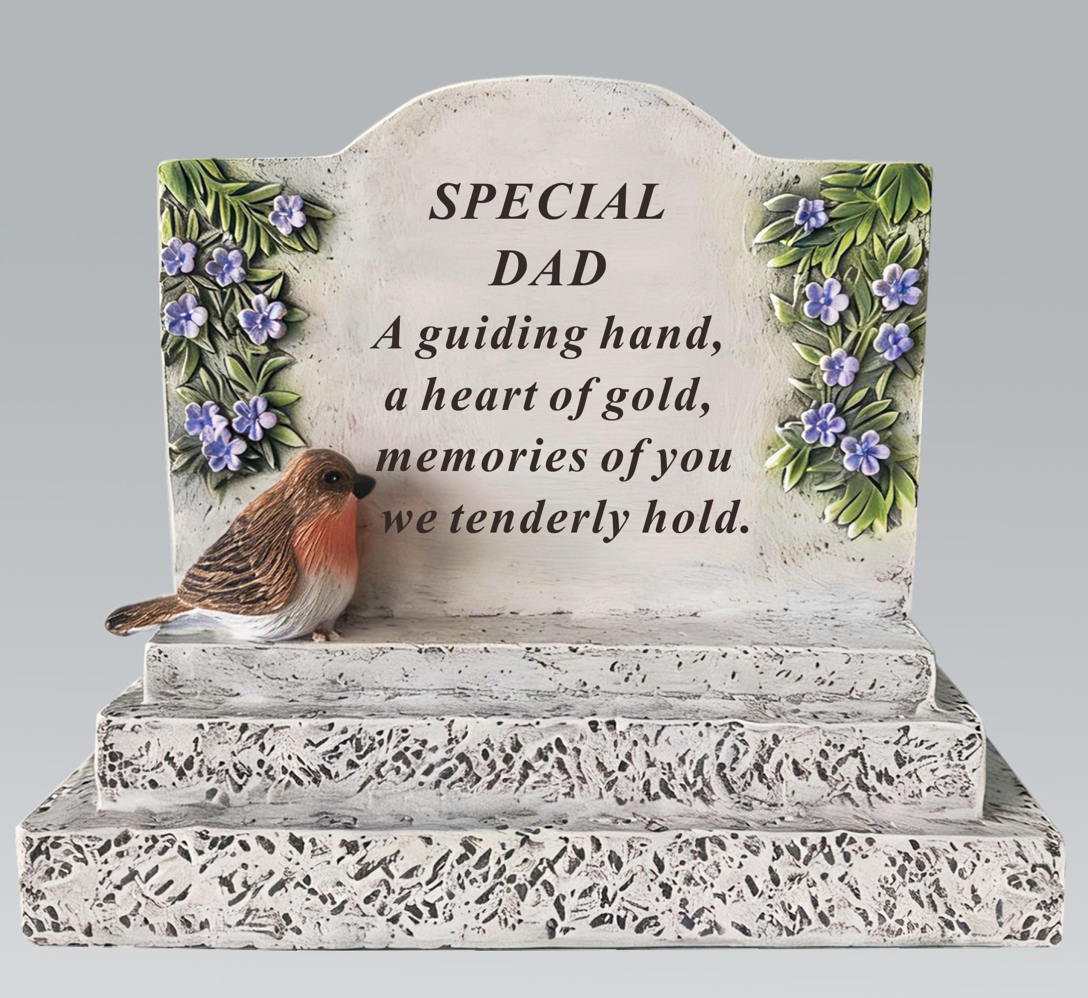 Dad Memorial Graveside Robin Plaque Remembrance Ornament Grave Tribute 16cm