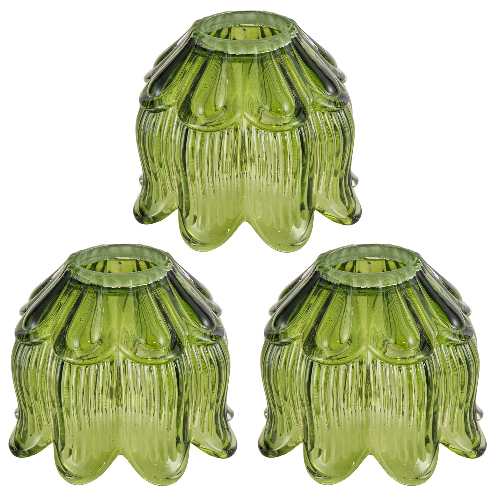 Photo 1 of EIDEARAY Tulip Lamp Shade, Green Glass