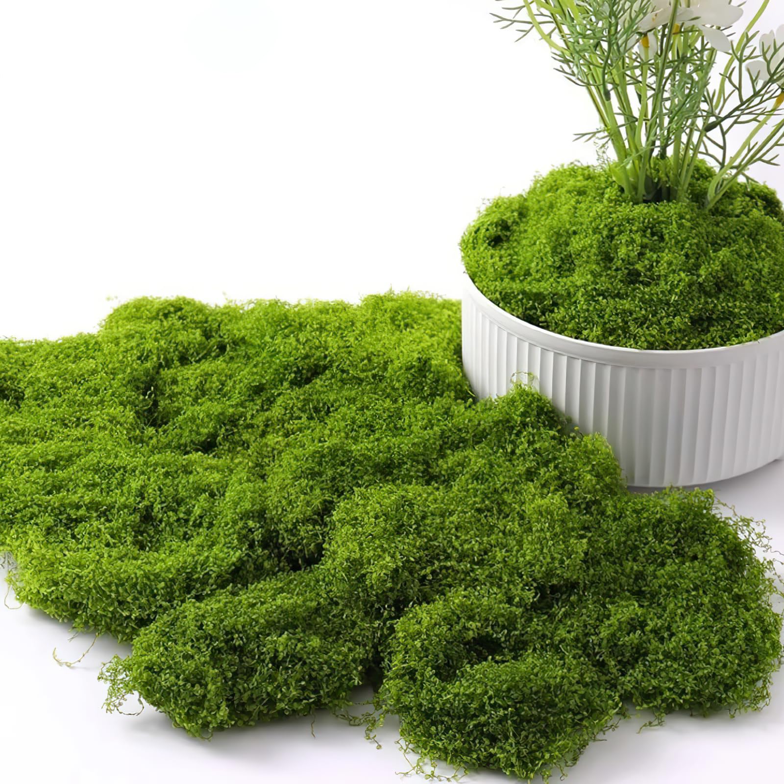 150g Artificial Moss for Plant Pots, Preserved Moss Decorative, Fake Green Lichen Plants, for Floral Arrangements, Crafting, Dark Green