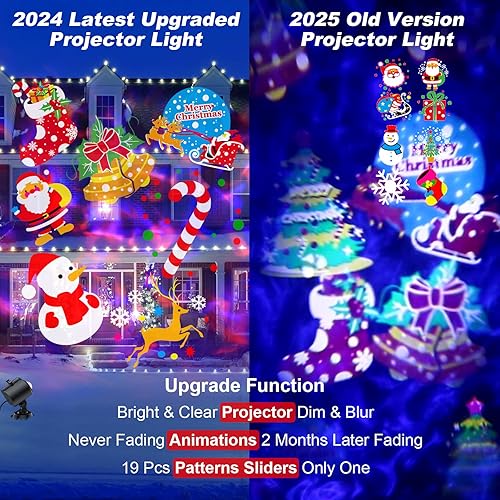 Miniatura 3 de Luces de proyector de decoraciones navideñas mejoradas 2025, FLITI 19 HD Slide Christmas Projector (olas oceánicas y patrones), proyector navideño