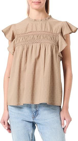 VERO MODA Damen Top Vmloretta – ärmellos Mit Stickerei, Weiche Baumwolle, Regular Fit