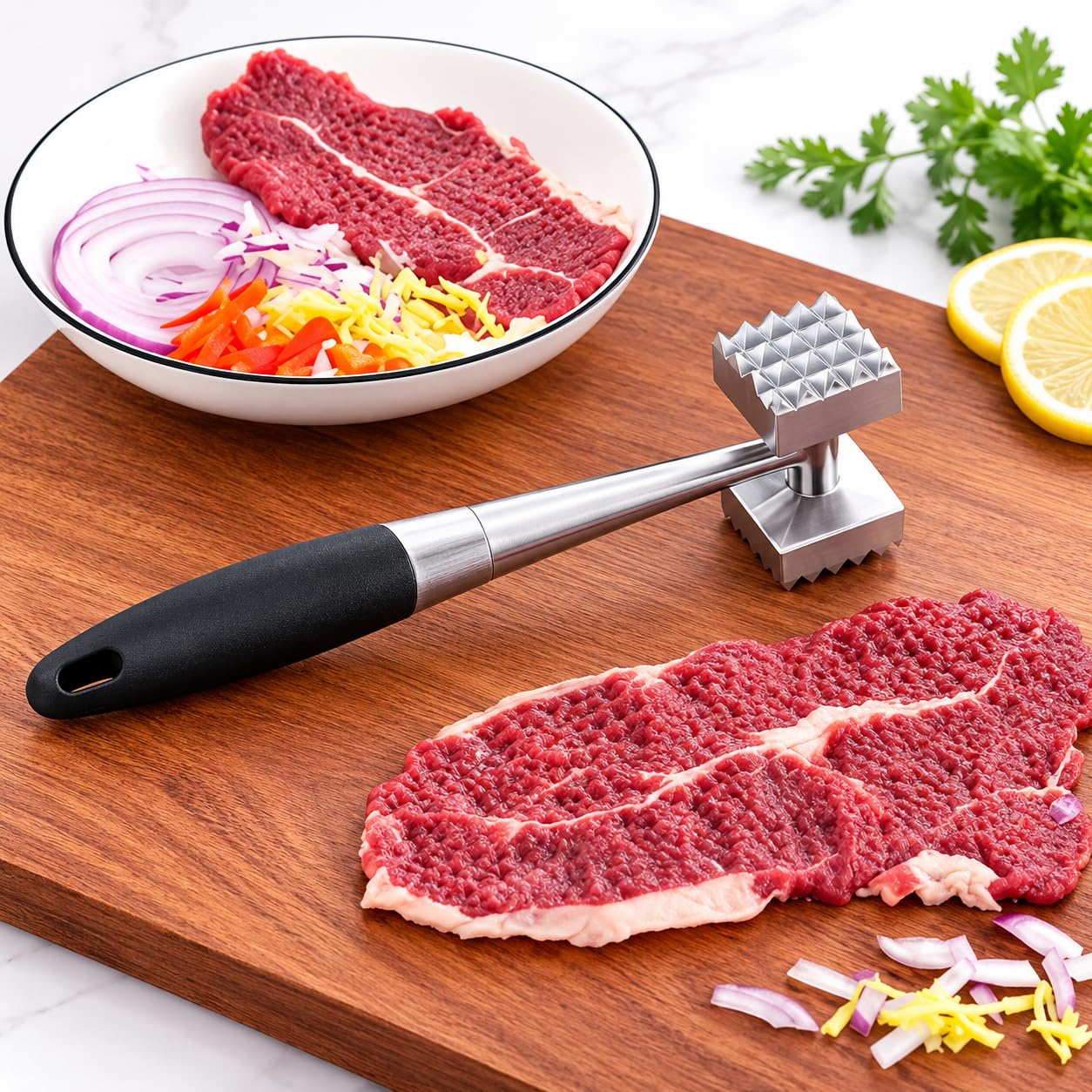 Zollyss Stainless Steel Meat Tenderizer Hammer -9 Zollyss Stainless Steel Meat Tenderizer Hammer -9