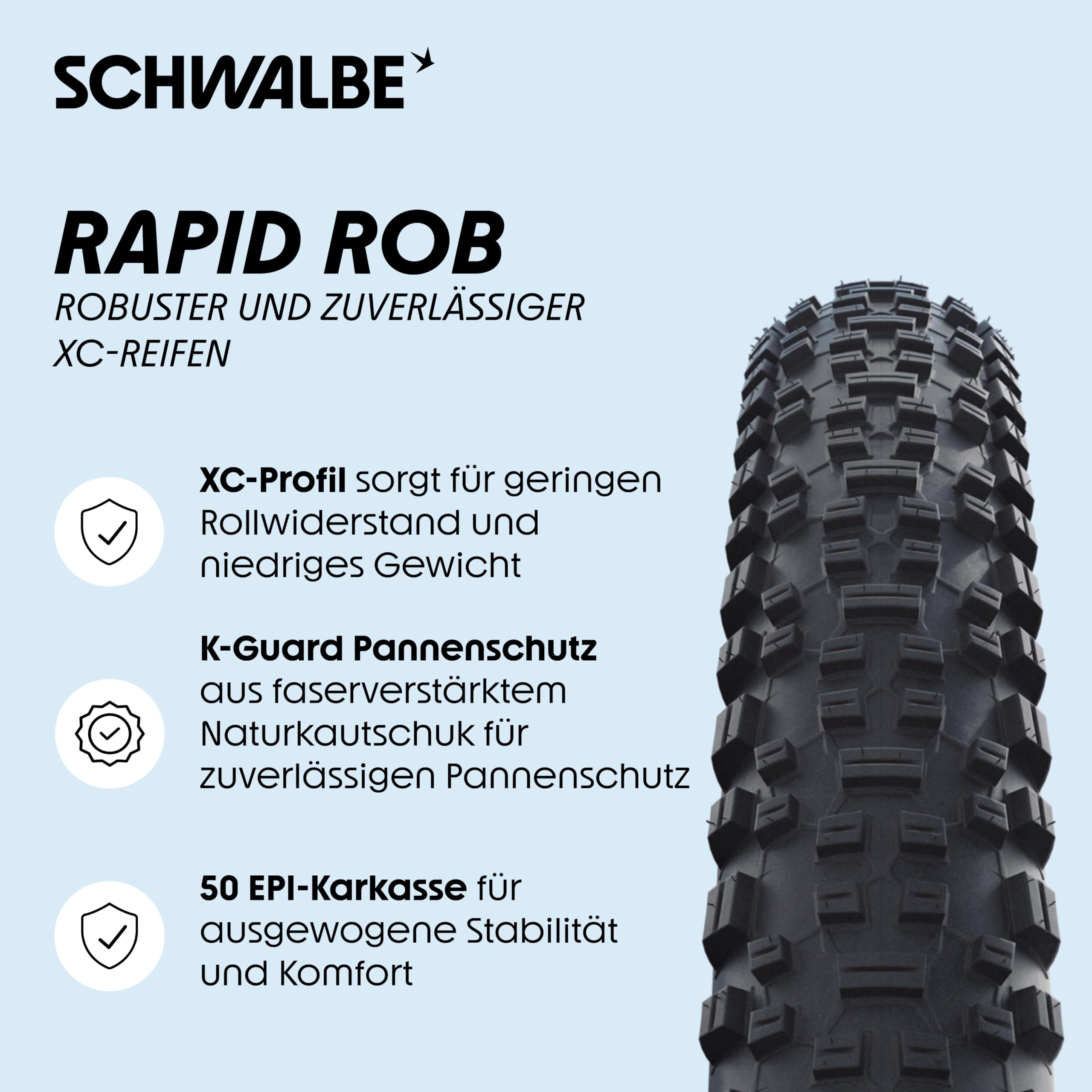 Schwalbe RapidRob Tire - 29 x 2.10, Clincher, Wire, Black, Performance Line, K-Guard