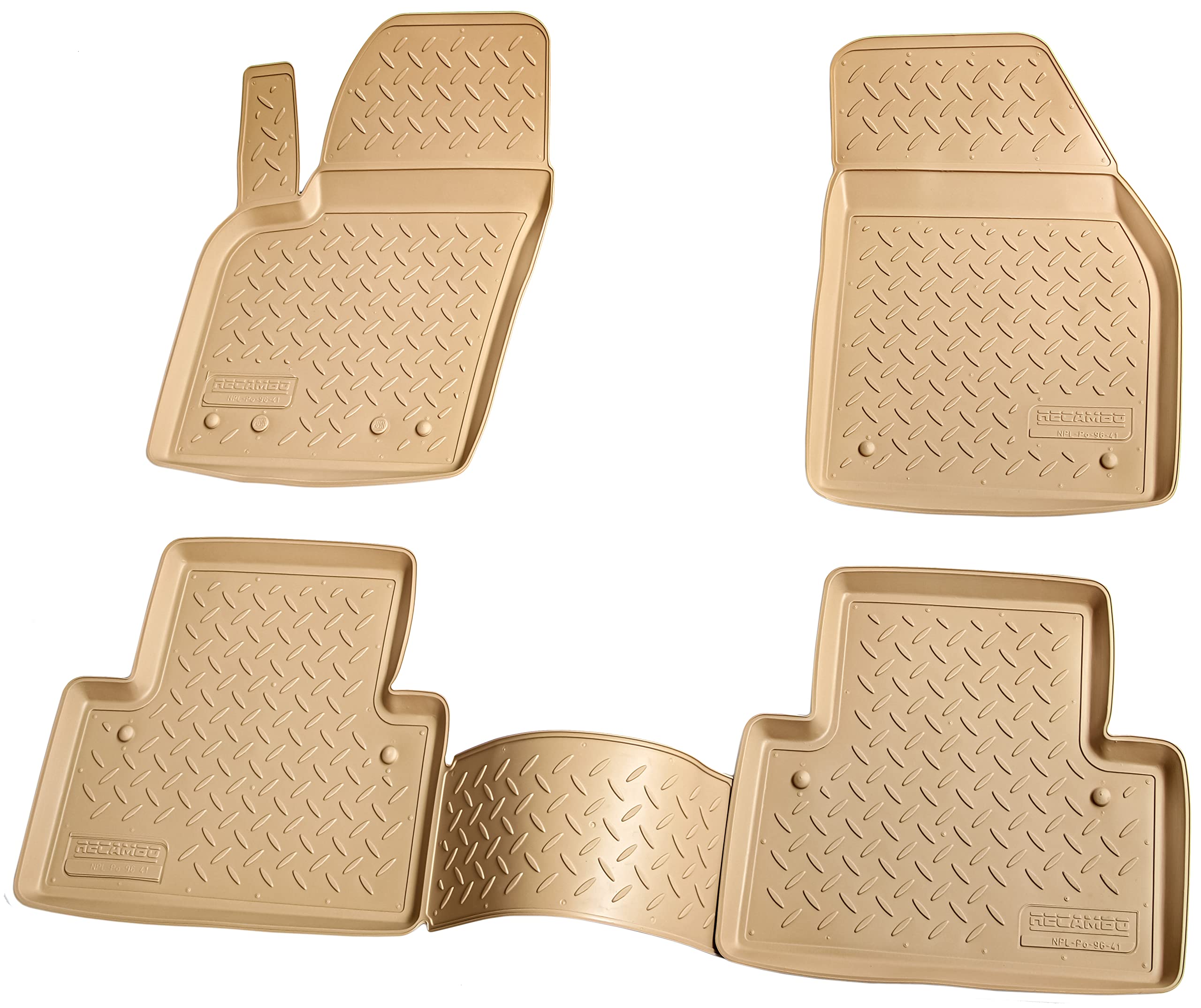 Recambo Alfombrillas de Goma 3D compatibles con Volvo S40 | V50 | año 2004 2012 | Alfombrillas de Goma para Coche | Ajuste Borde | Beige