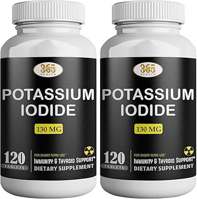 Potassium Iodide130 mg - KI Tablets- Potassium130 mg - USA Made Potassium Iodine Pills YODO Naciente, Yoduro de potasio - 120 Tablets Pack of 2