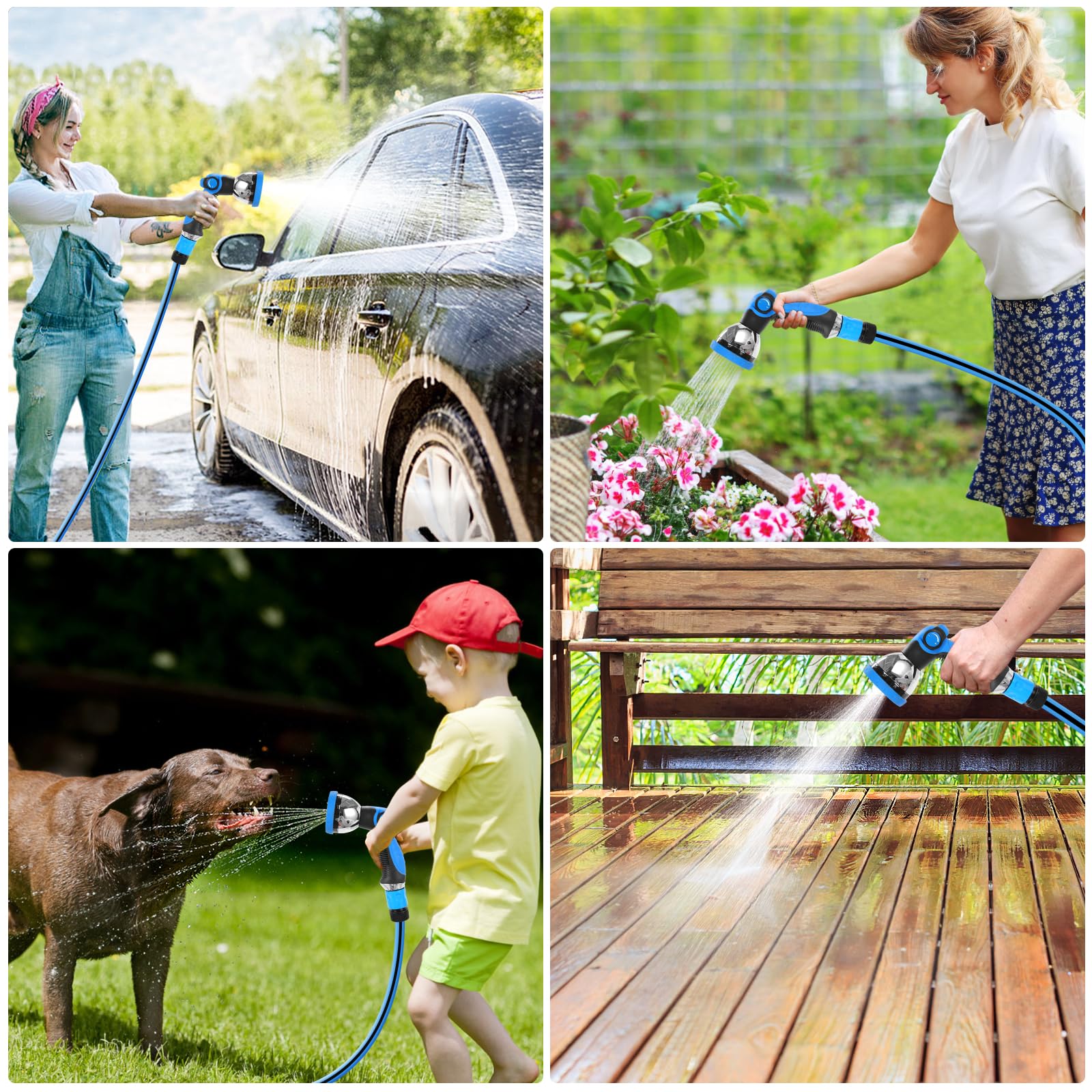 Himimi Avvolgitubo da Giardino 30m + 2m, Arrotolatore Tubo Acqua Parete con Ugello Spruzzatore a 10 Funzioni per Irrigazione Giardino