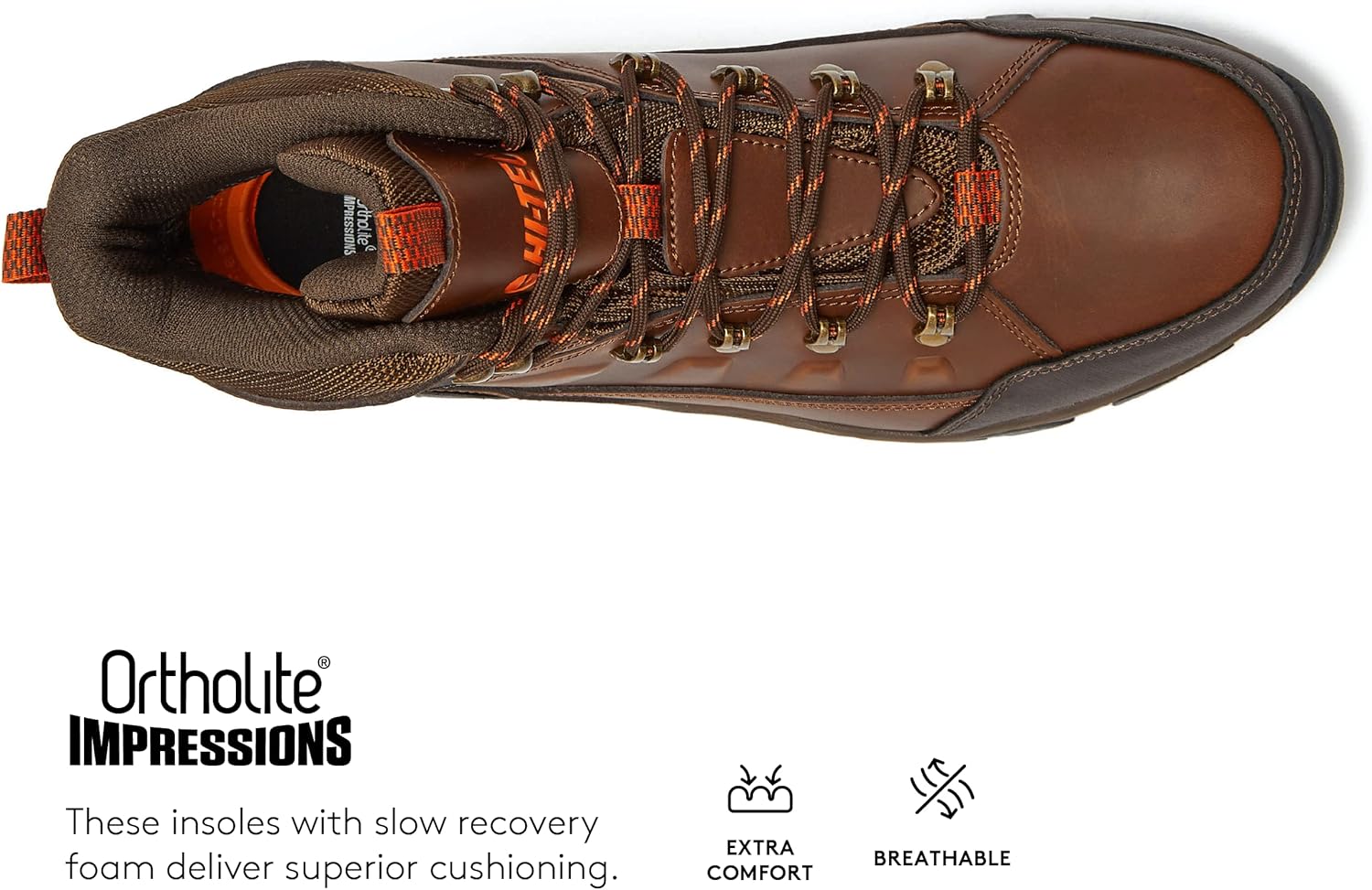 Miniatura 4 de HI-TEC Acadia WP - Botas de senderismo de cuero impermeables para hombre, ligeras, transpirables, para mochileros y senderos