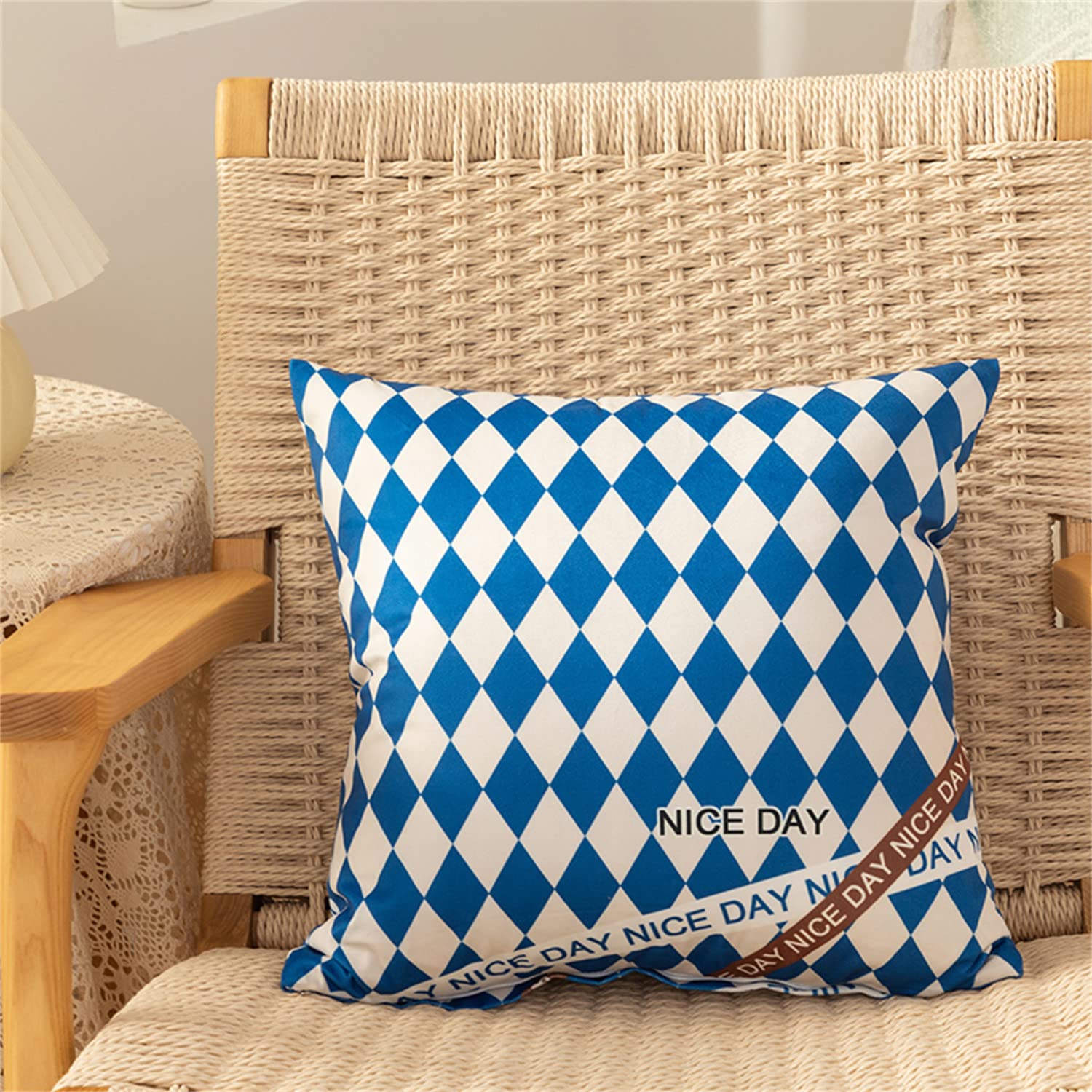 Fundas de Cojín 45 x 45 cm Poliéster Funda de cojín Funda de Almohada Decorativa, para Sala de Estar sofás (Azul 2,Juego de 6)
